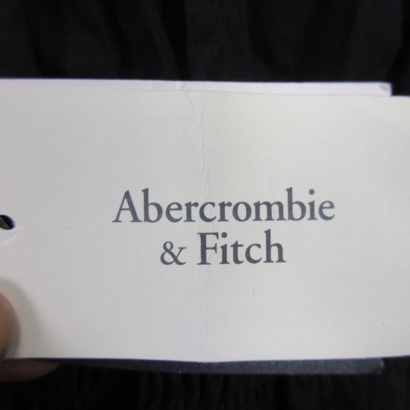 Abercrombie Fitch Mini Dress XS Black NEW Puff Sleeve Smocked Babydoll Chic 266 - Picture 8 of 15